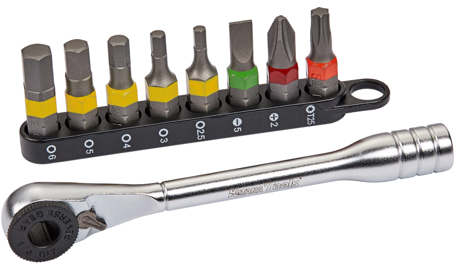 Katana Mini-cliquet, Y Compris Jeu D'embouts 9 Pièces 1 Katana Mini-cliquet, Y Compris Jeu D'embouts 9 Pièces