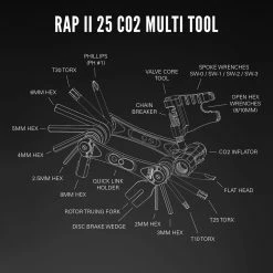 Lezyne RAP 25 II CO2 Multitool 9 Lezyne RAP 25 II CO2 Multitool -Nettoyage et entretien Soldes Lezyne RapII 25 ExplodedToolDiagrams R1 1800x1800